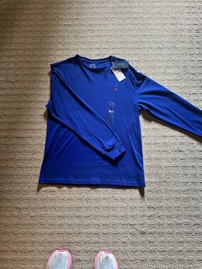 Polo by Ralph Lauren Royal Blue Long Sleeve Tee with Red Pony